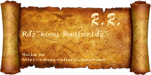 Rákosy Radiszló névjegykártya